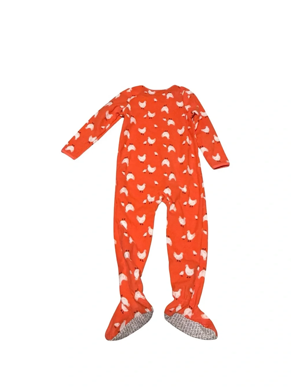 Carter’s Girls Orange Chicken Print Fleece Footed Pajamas Size 5T